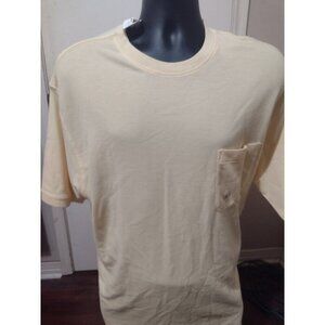 New Van Heusen Mens XL Yellow Micro Pique Short Sleeve T-Shirt Cotton NWT